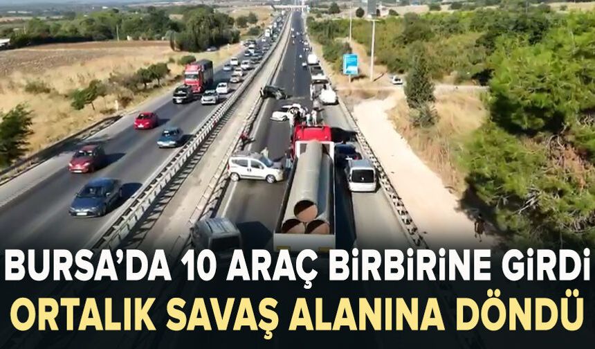 Tırdan dökülen mazot ortalığı savaş alanına çevirdi: 10 araç birbirine girdi