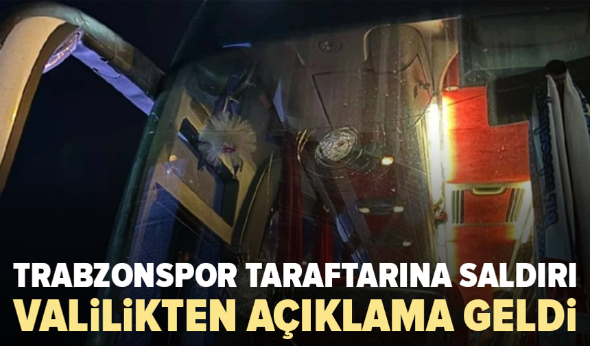 Trabzonspor taraftarlarını taşıyan otobüse taşlı saldırı