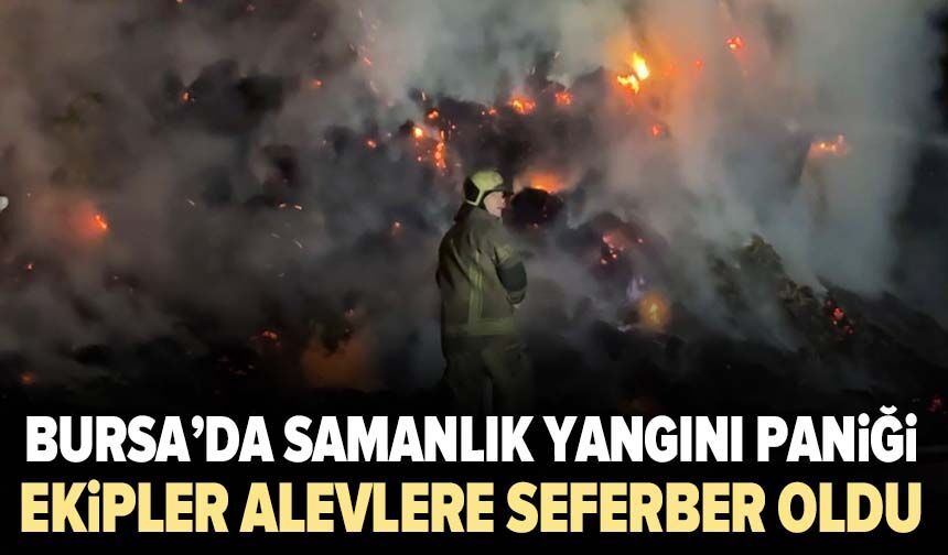 Bursa’da samanlık yangını paniği: Ekipler alevlere seferber oldu
