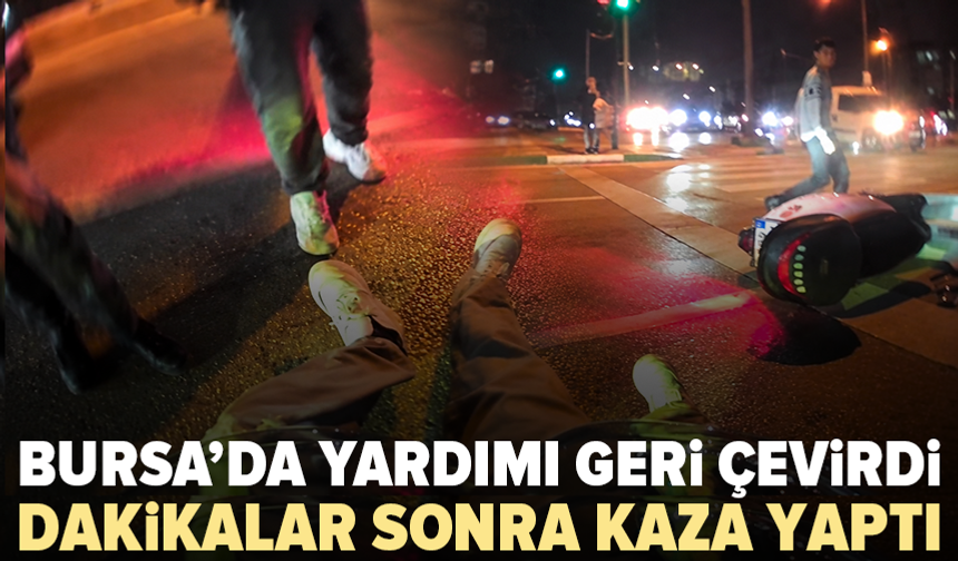 Bursa’da kask kamerasına yansıyan ilginç kaza