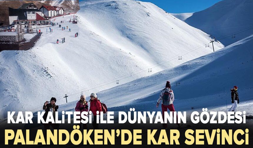 Palandöken beyaza büründü! Kar yağışı etkisini artırdı