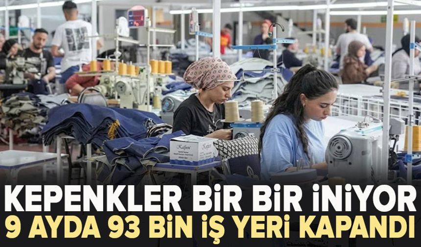 Kepenkler bir bir iniyor: 9 ayda 93 bin iş yeri kapandı
