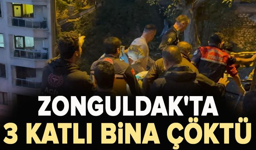 Zonguldak'ta 3 katlı bina çöktü